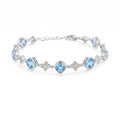 Silver Blue Cushion Bracelet