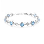 Silver Blue Cushion Bracelet