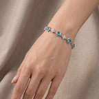 Silver Blue Cushion Bracelet