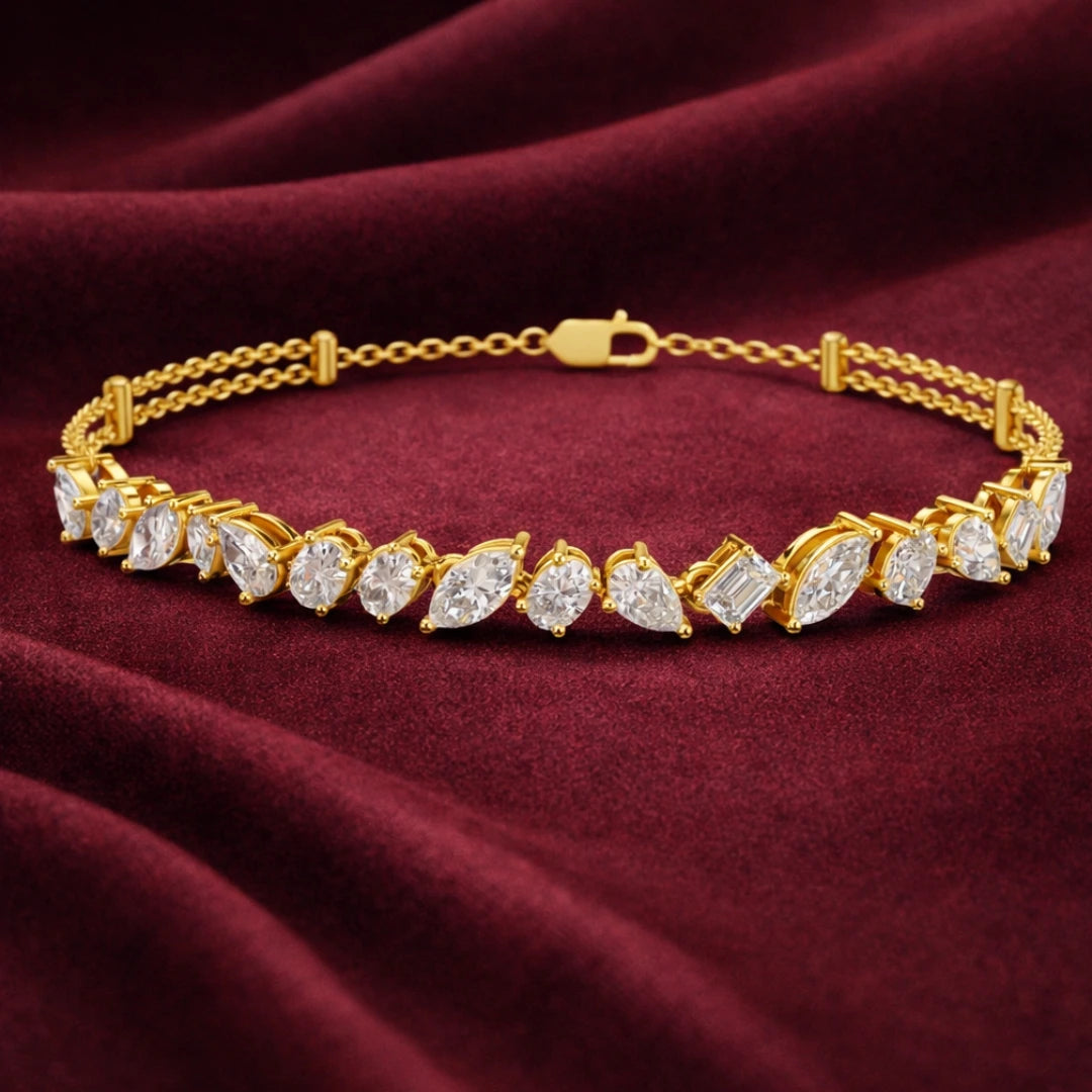 Gold Marquise Cluster Bracelet Glow