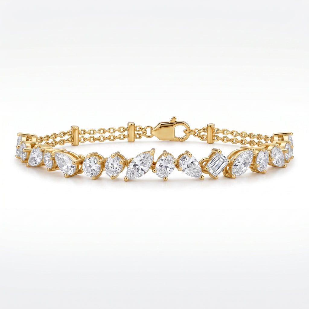 Gold Marquise Cluster Bracelet Glow