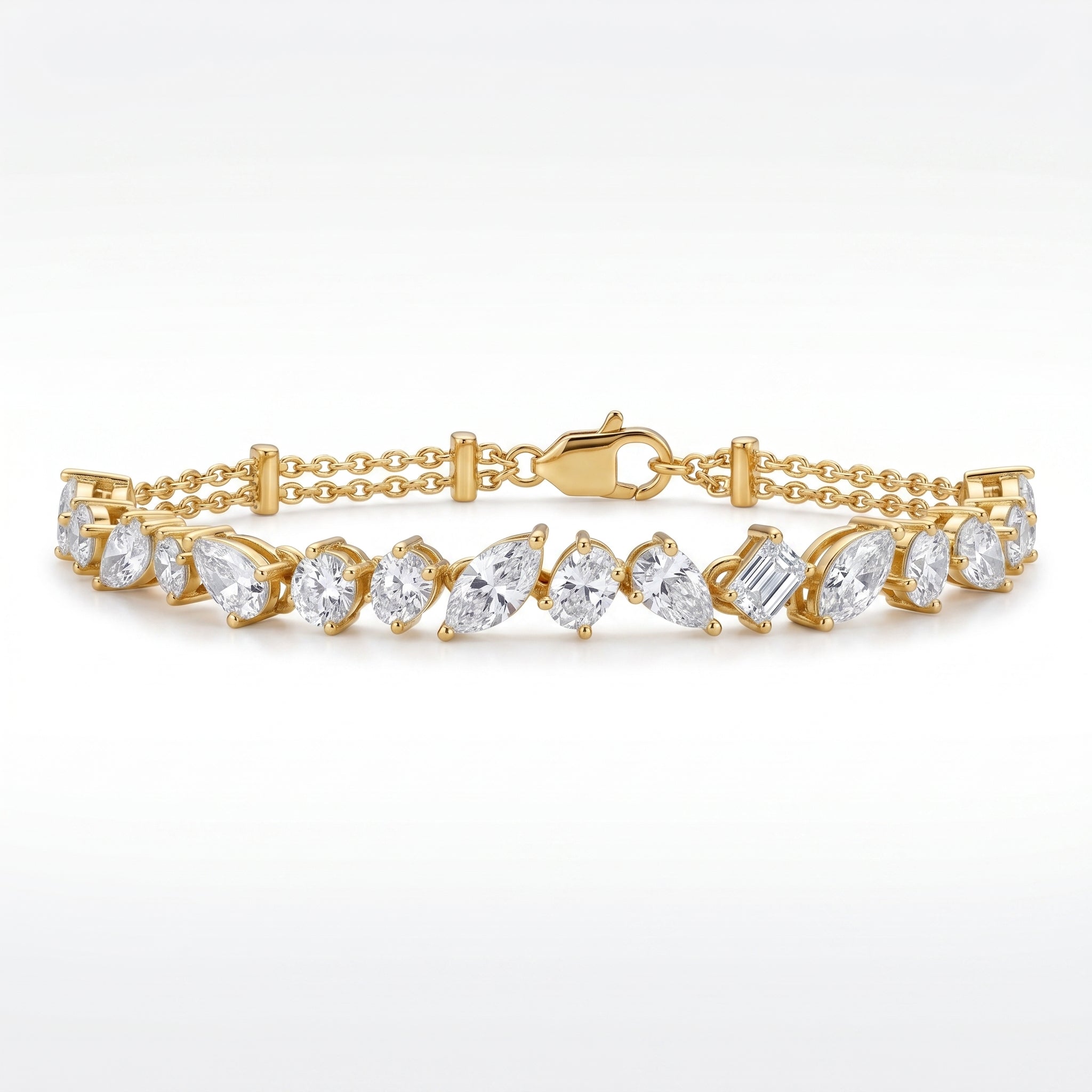 Gold Marquise Cluster Bracelet Glow