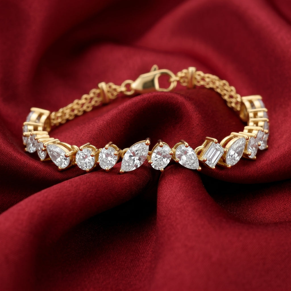 Gold Marquise Cluster Bracelet Glow