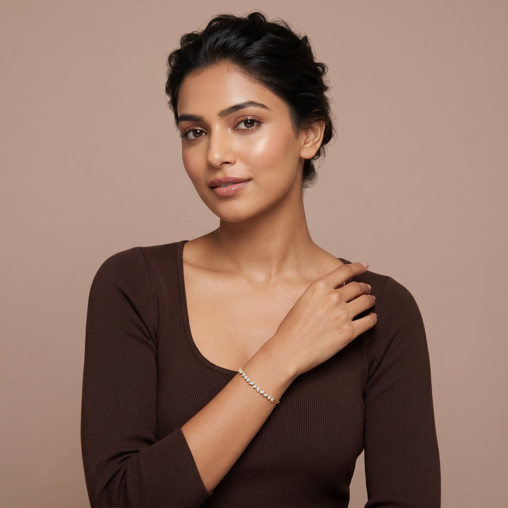 Gold Marquise Cluster Bracelet Glow