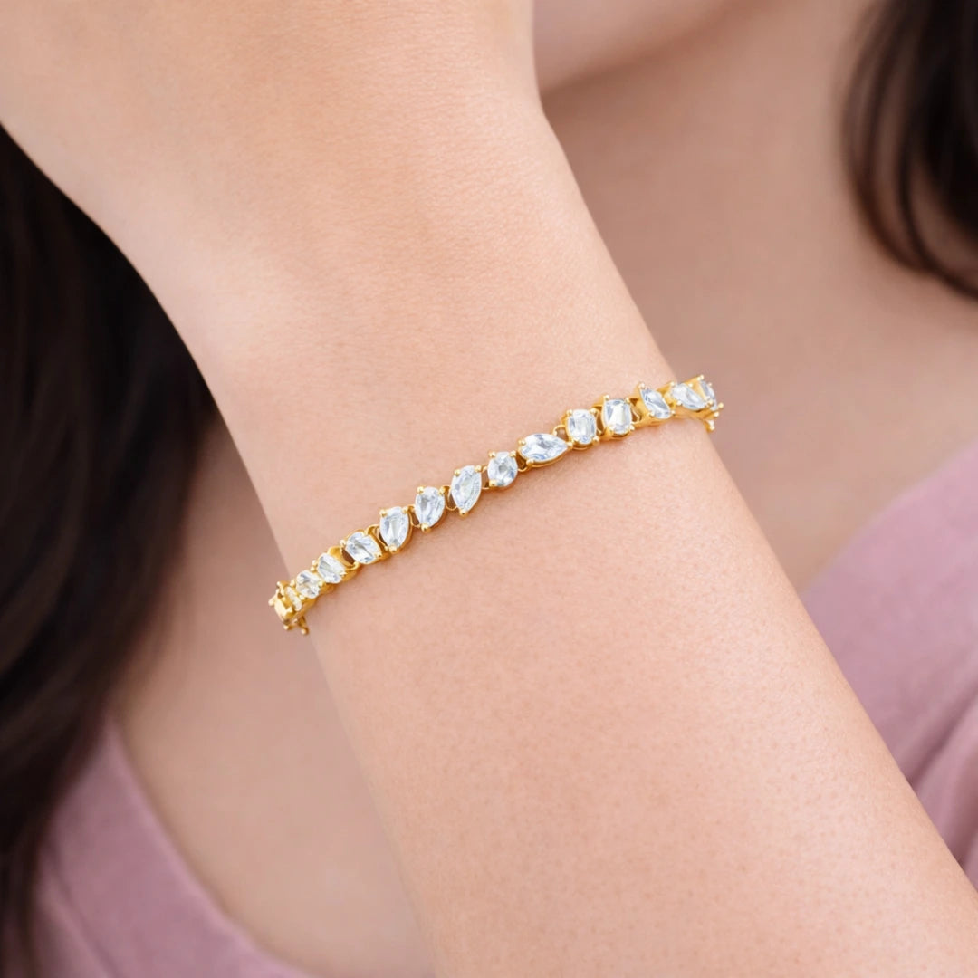 Gold Marquise Cluster Bracelet Glow