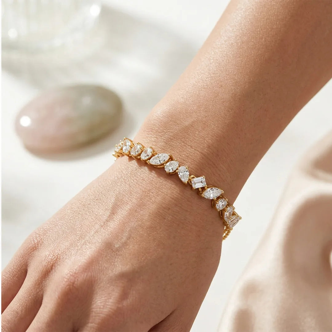 Gold Marquise Cluster Bracelet Glow