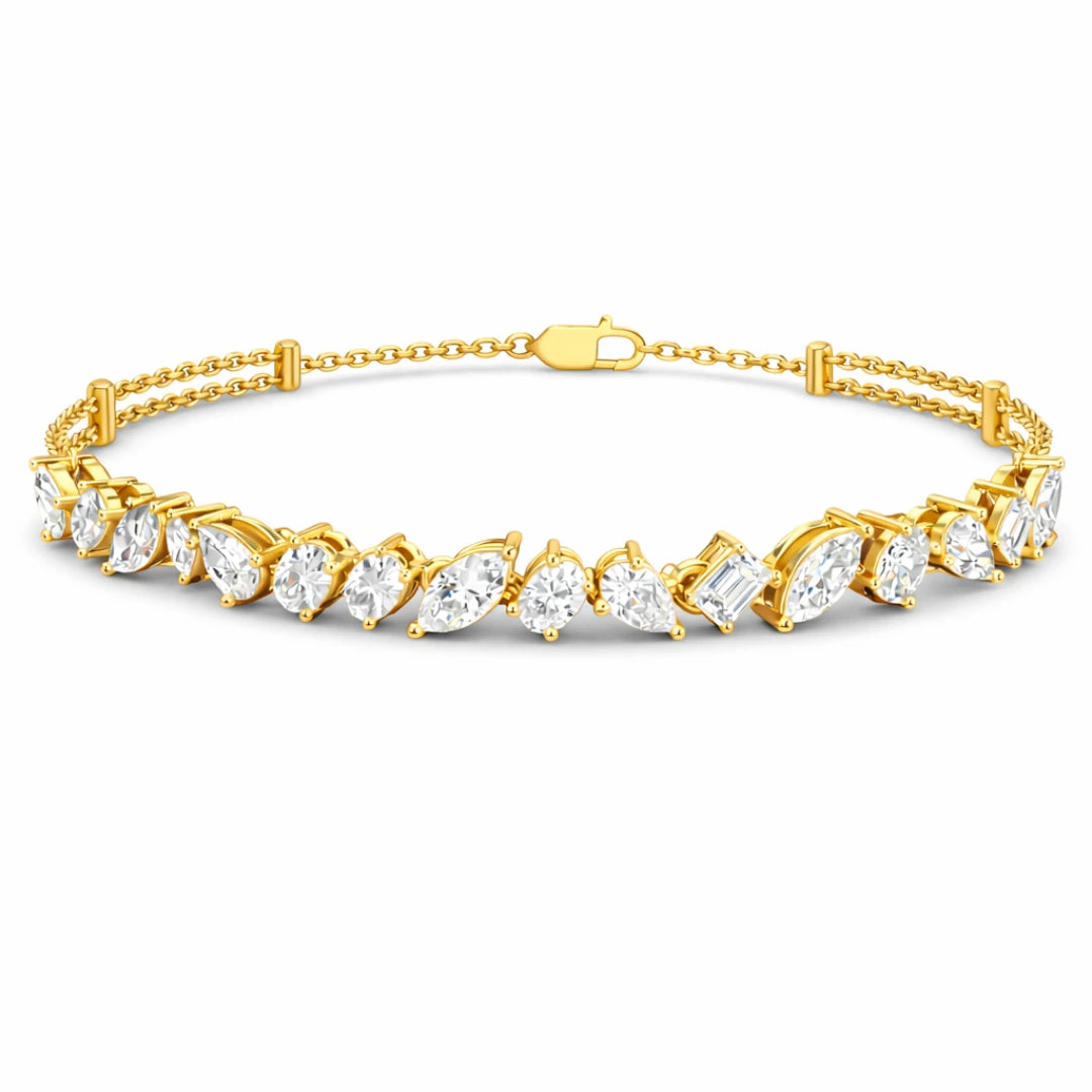 Gold Marquise Cluster Bracelet Glow
