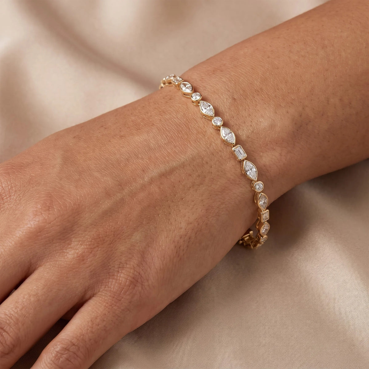 Gold Marquise Mosaic Bracelet