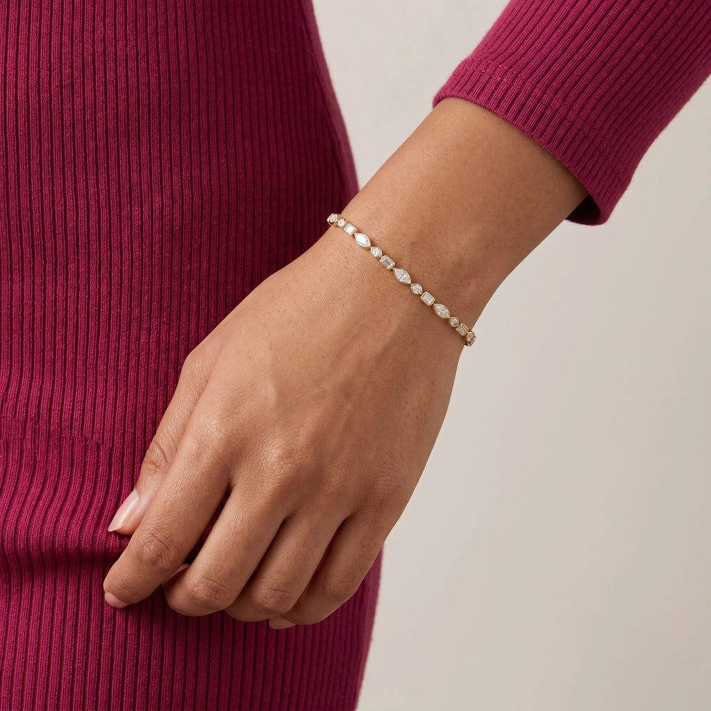 Gold Marquise Mosaic Bracelet