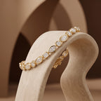 Gold Marquise Tennis Bracelet