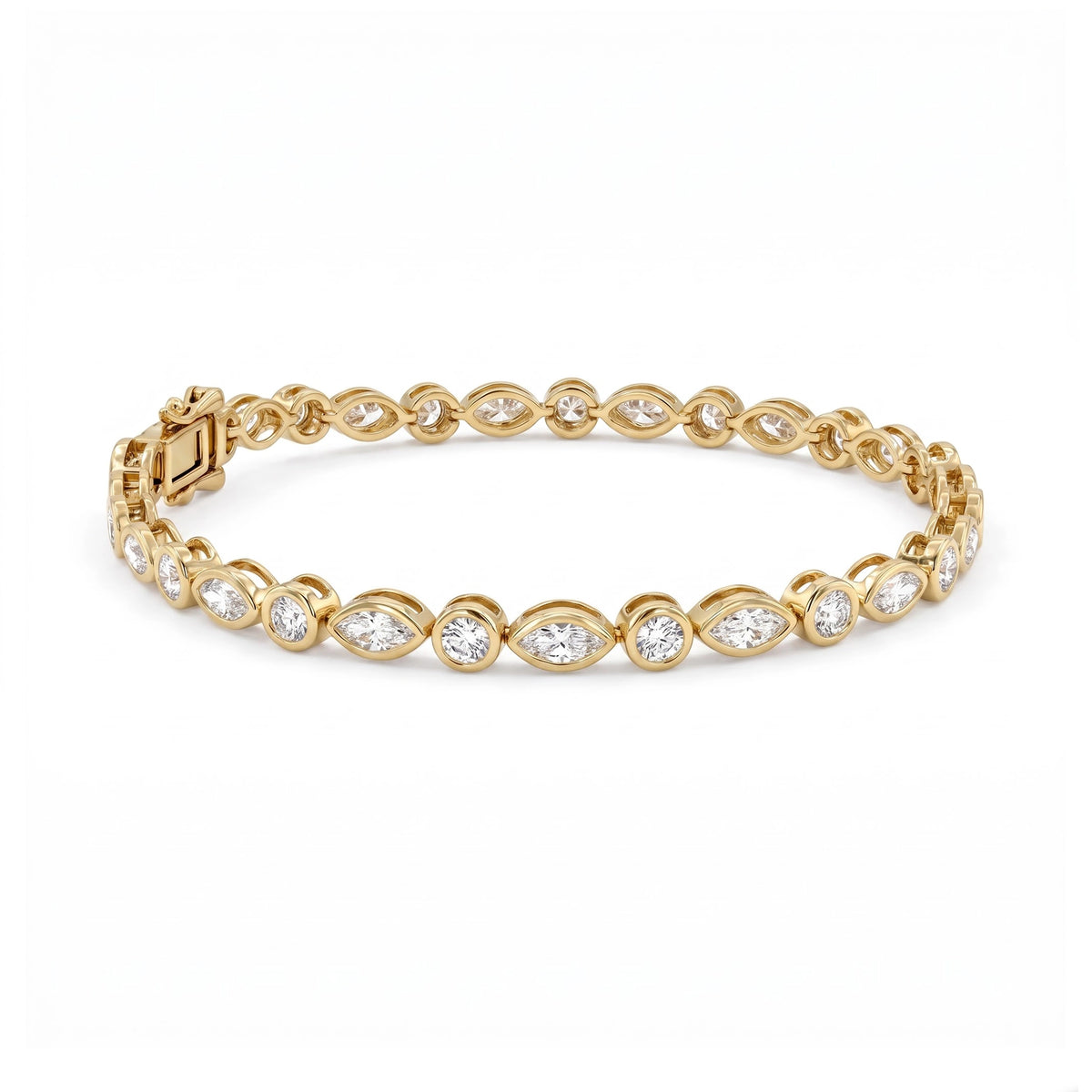 Gold Marquise Tennis Bracelet