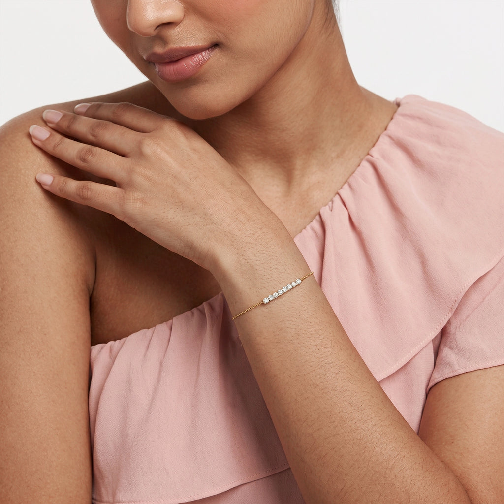 Gold Diamond Bar Bracelet