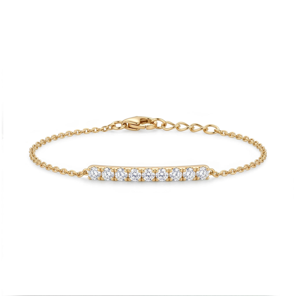 Gold Diamond Bar Bracelet
