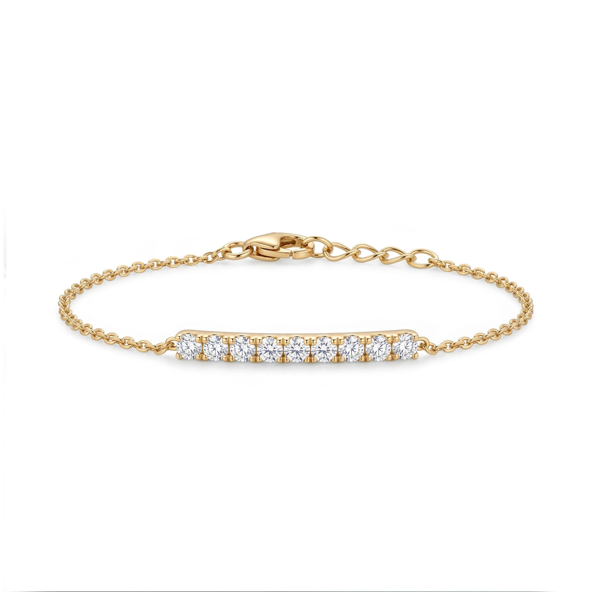 Gold Diamond Bar Bracelet