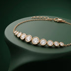 Gold Graduated Bezel Tennis Bracelet