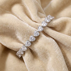 Silver Heart Line Tennis Bracelet
