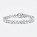 Silver Heart Line Tennis Bracelet