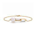 Gold Pearl Link Bracelet