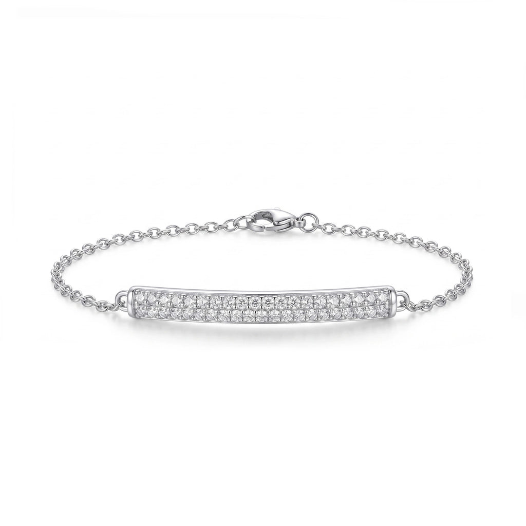 Silver Pave Bar Bracelet