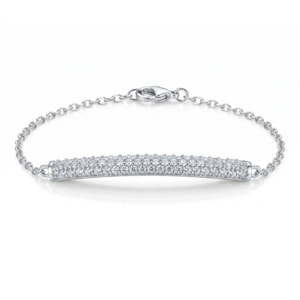 Silver Pave Bar Bracelet