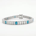 Silver Azure Baguette Tennis Bracelet
