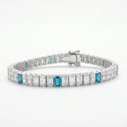 Silver Azure Baguette Tennis Bracelet