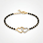 Gold Twin Heart Mangalsutra Bracelet