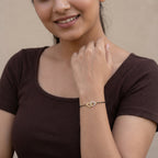 Gold Twin Heart Mangalsutra Bracelet