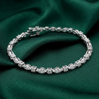 Silver Marquise Link Bracelet
