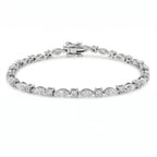 Silver Marquise Link Bracelet