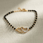 Gold Twin Heart Mangalsutra Bracelet