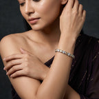 Silver Champagne Tennis Bracelet