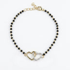 Gold Twin Heart Mangalsutra Bracelet