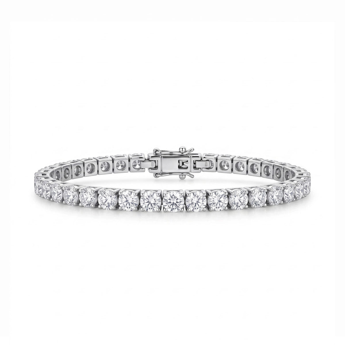 Silver Round Tennis Bracelet