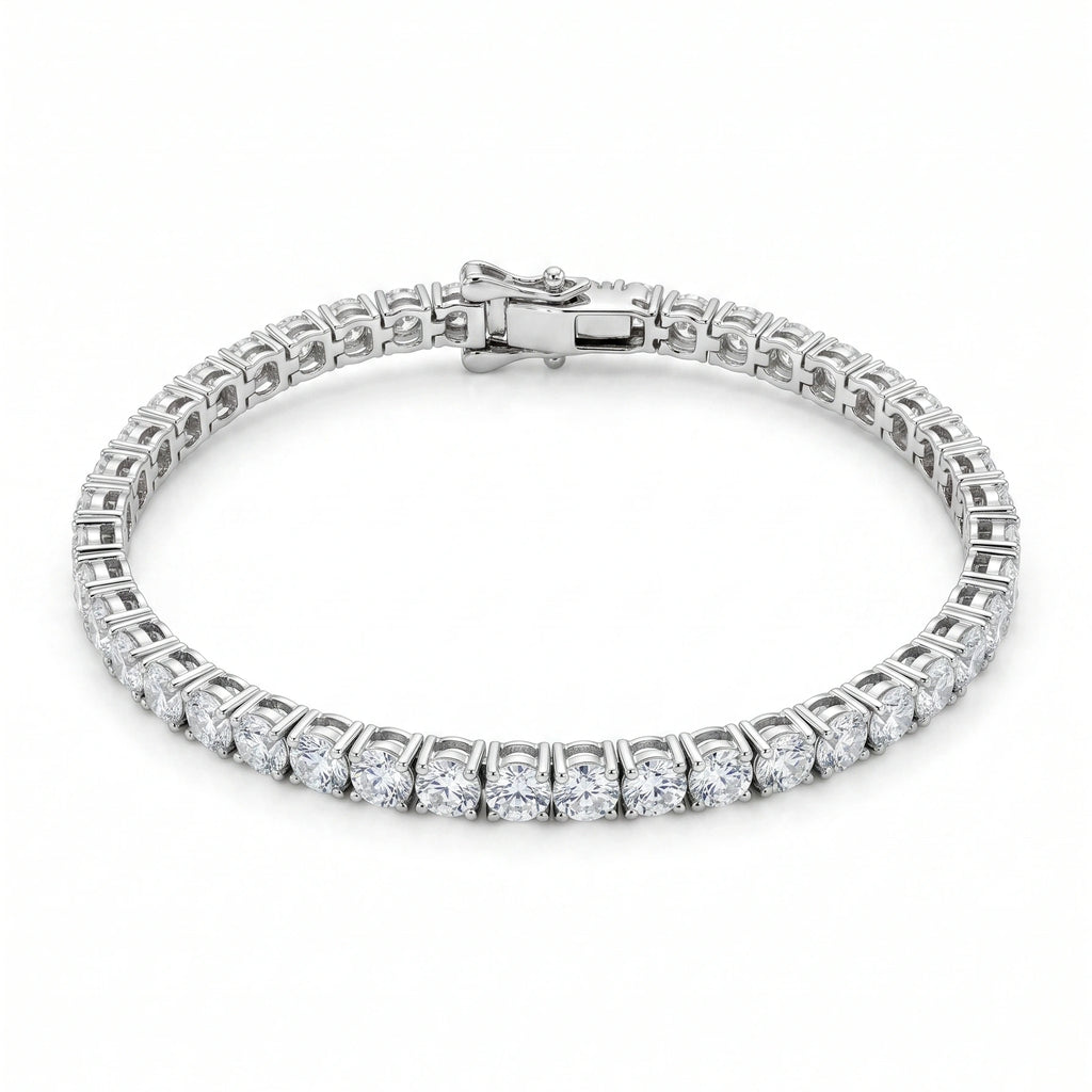 Silver Round Tennis Bracelet