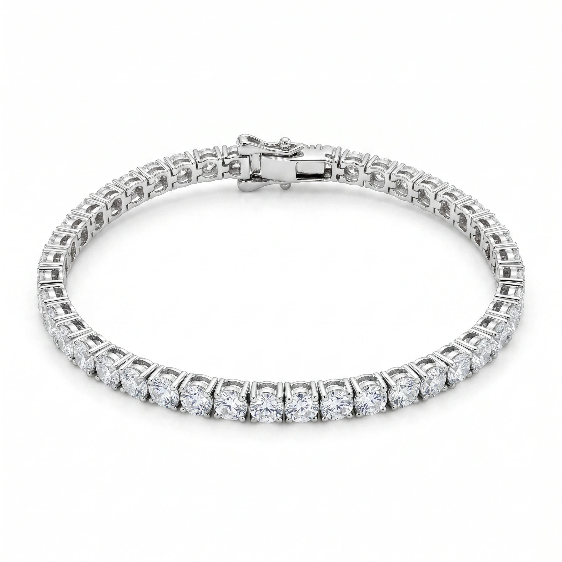 Silver Round Tennis Bracelet
