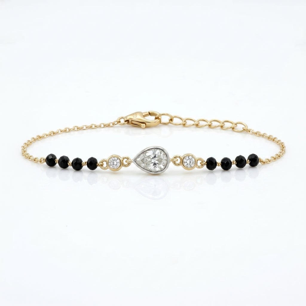 Gold Pear Mangalsutra Bracelet