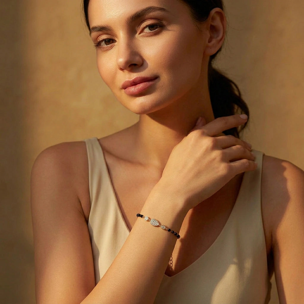 Gold Pear Mangalsutra Bracelet
