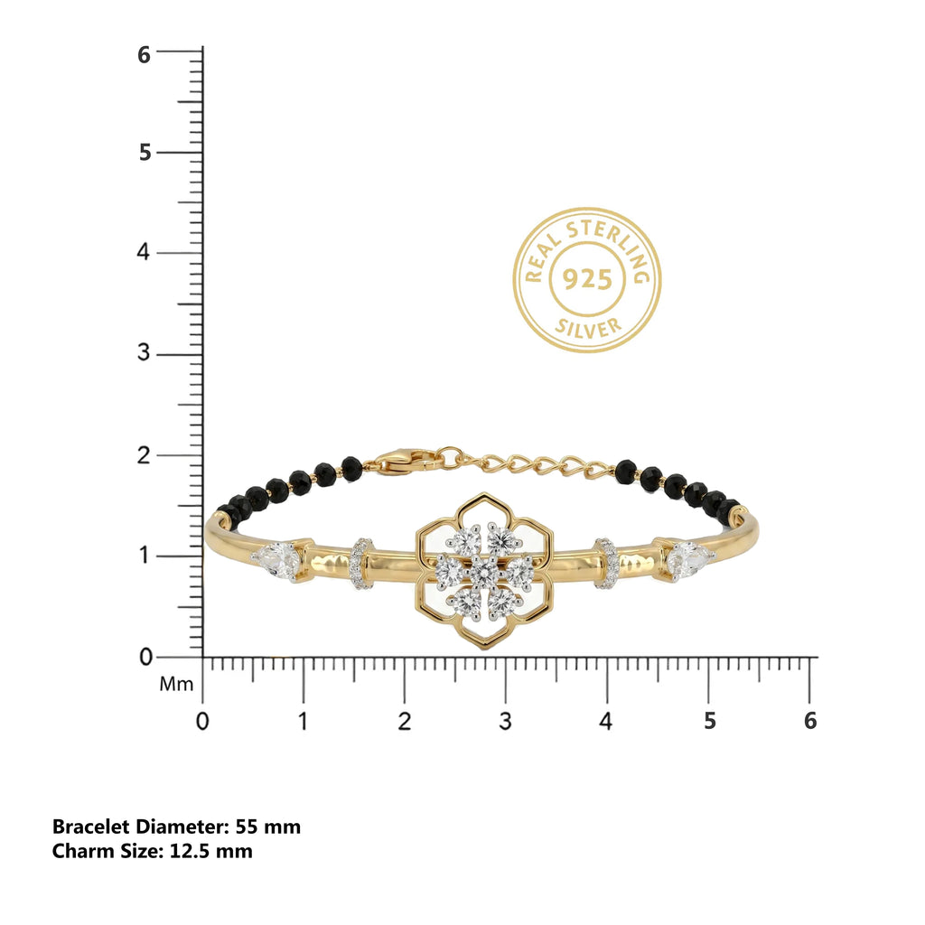 Gold Floral Halo Bracelet
