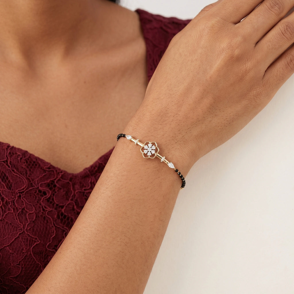 Gold Floral Halo Bracelet