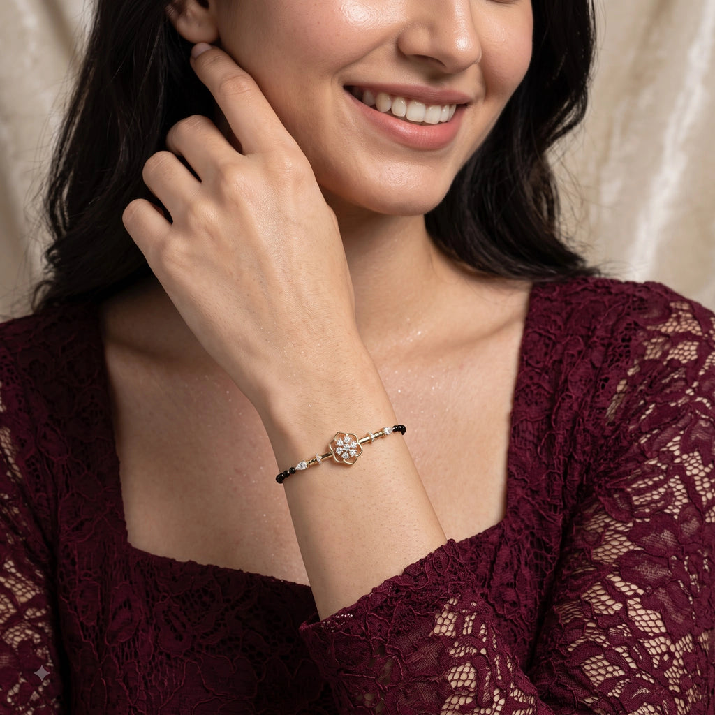 Gold Floral Halo Bracelet
