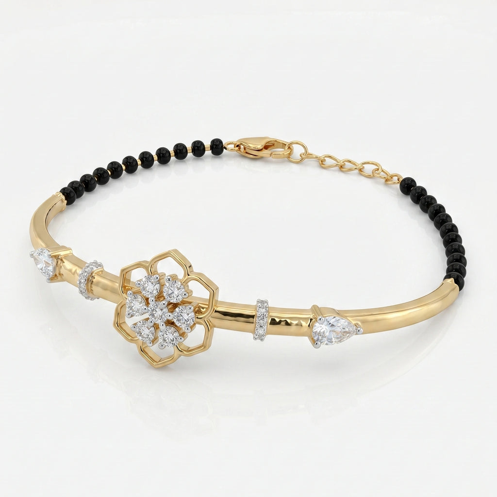 Gold Floral Halo Bracelet