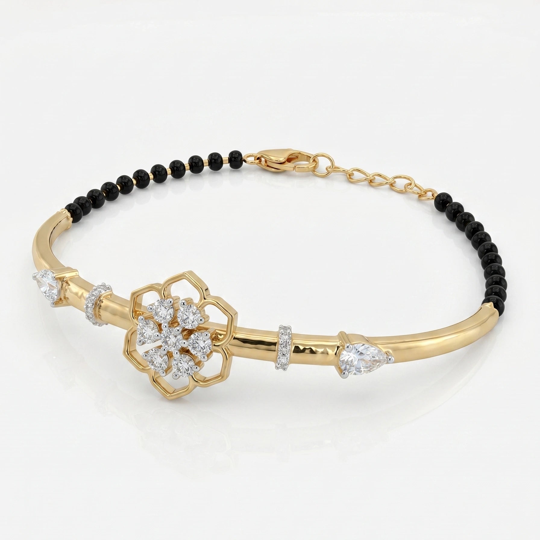Gold Floral Halo Bracelet