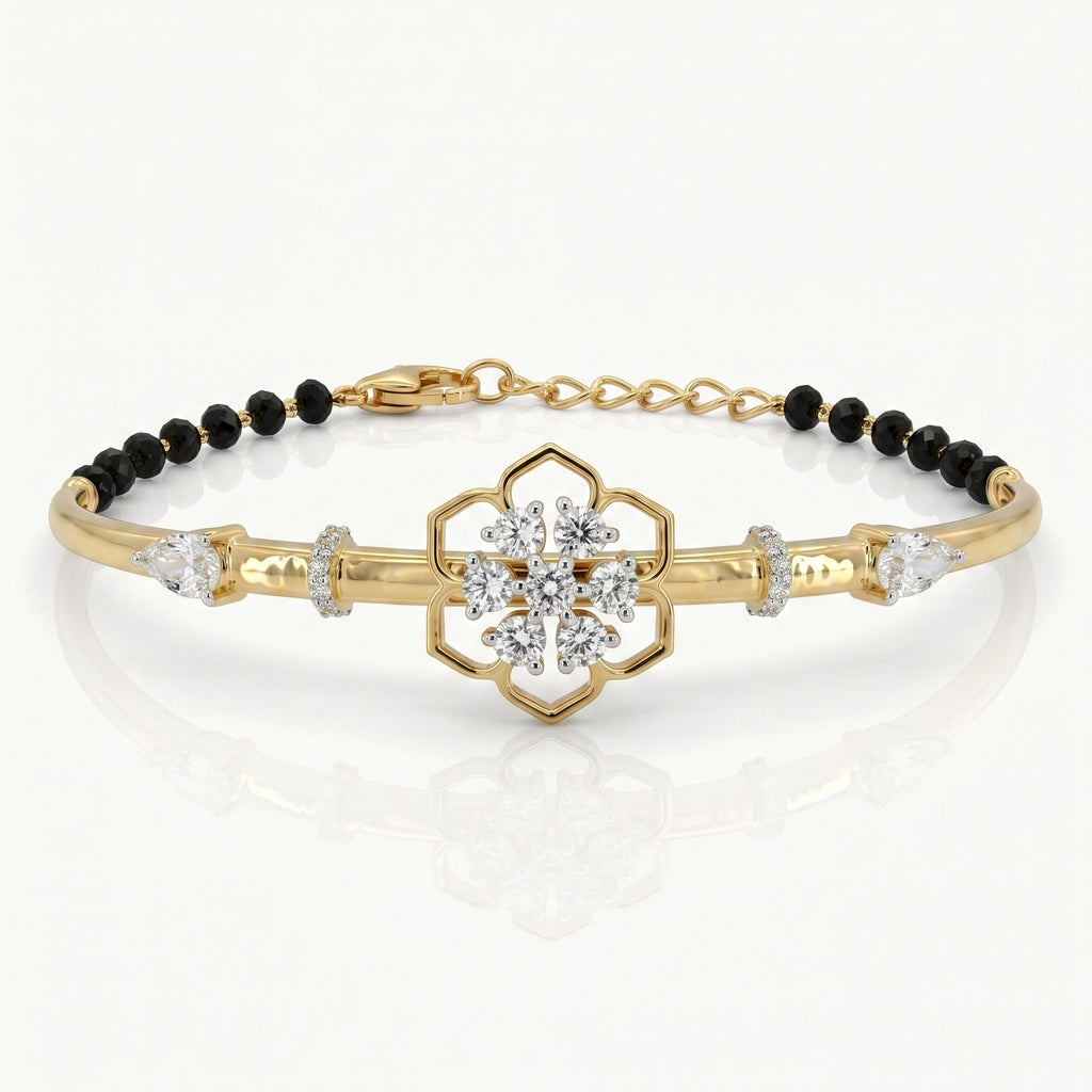 Gold Floral Halo Bracelet