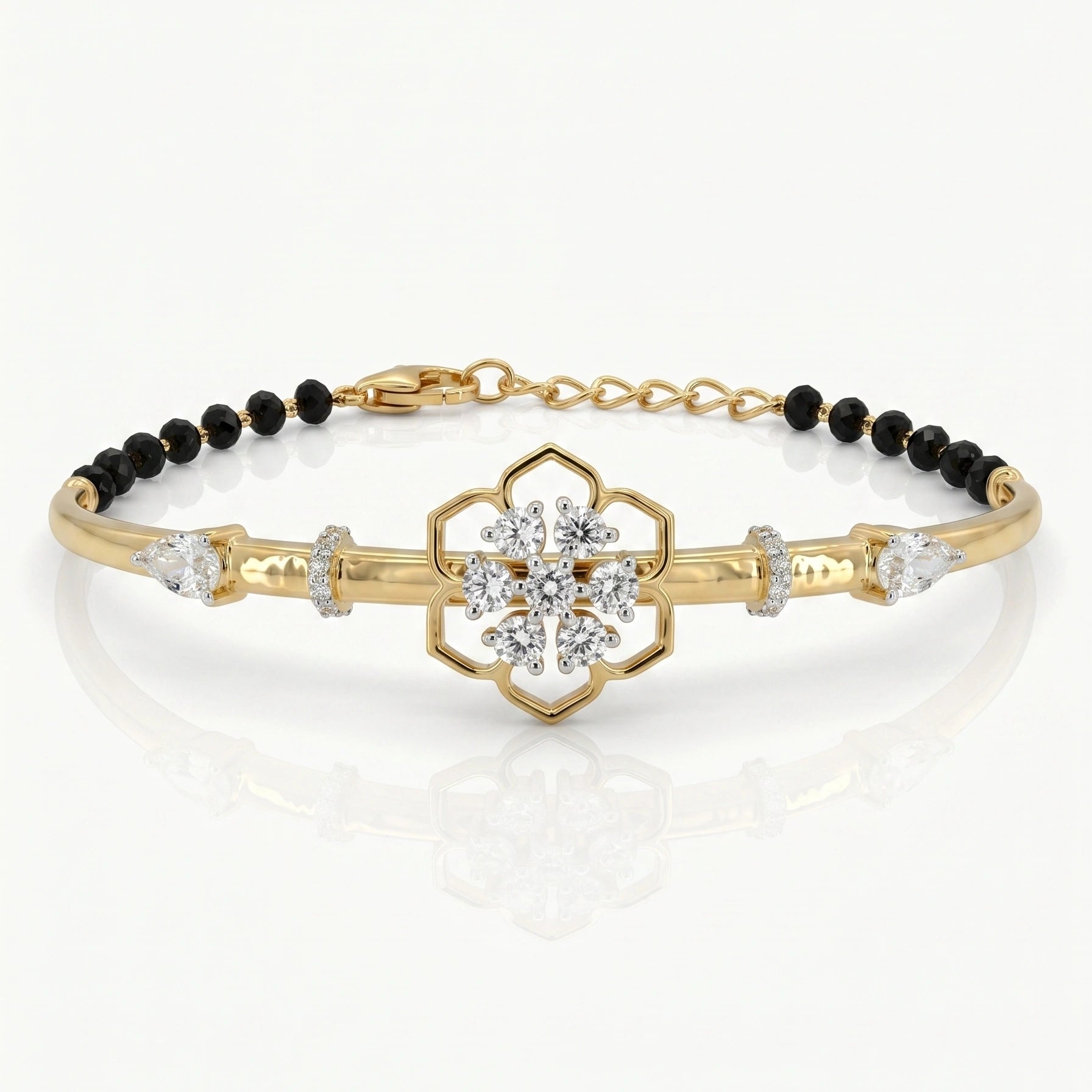 Gold Floral Halo Bracelet