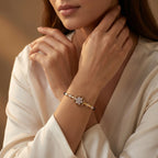 Gold Floral Halo Bracelet