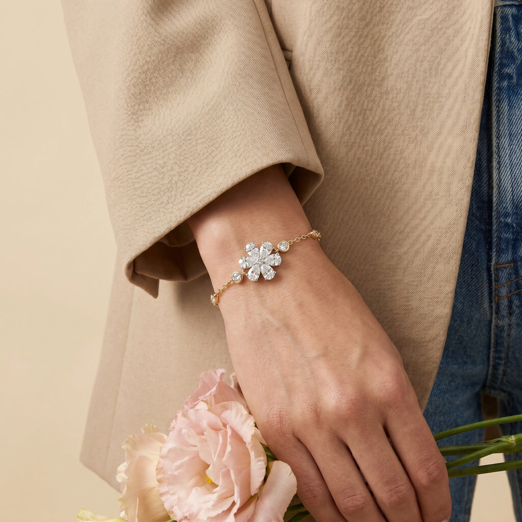 Gold Marquise Bloom Bracelet