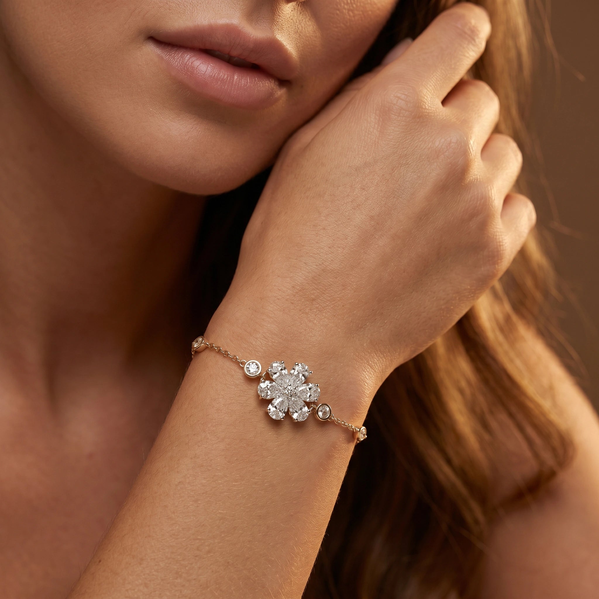 Gold Marquise Bloom Bracelet