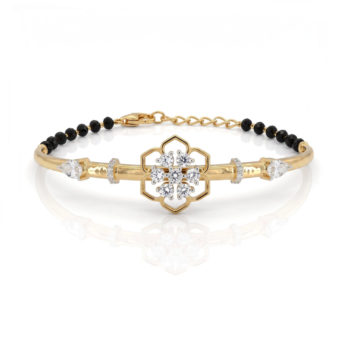 Gold Floral Halo Bracelet