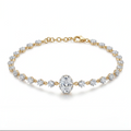Gold Oval Solitaire Line Bracelet